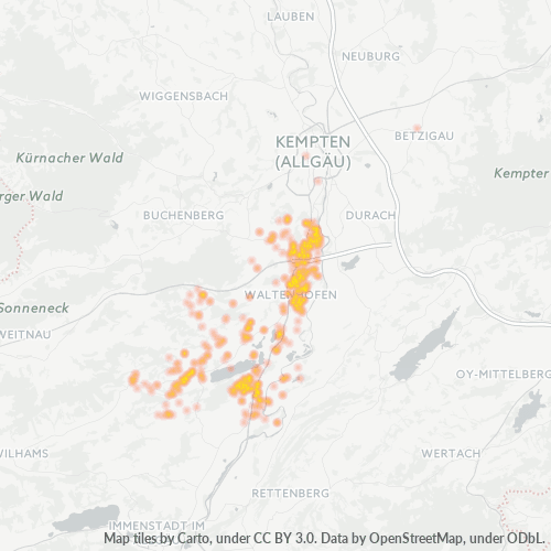 Heatmap für plz 87448
