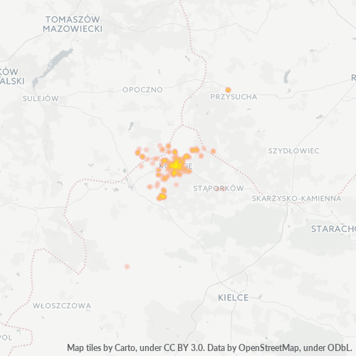 26-200 Mapa intensywności działalności gospodarczej