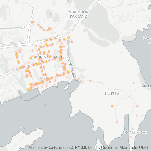 00990 Yritystiheys lämpökarttana