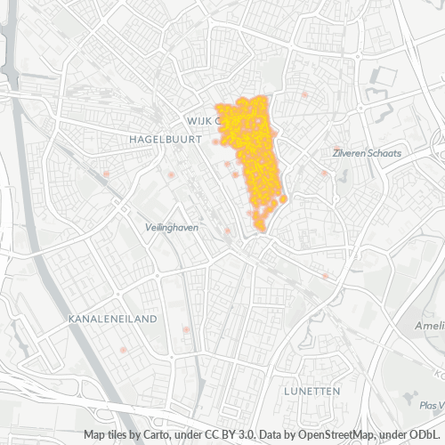 Heatmap voor postcode 3512