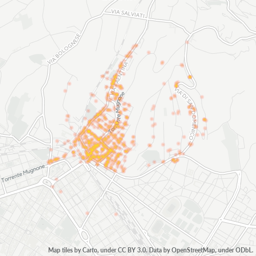 50133 Mappa di concentrazione per la densità di aziende