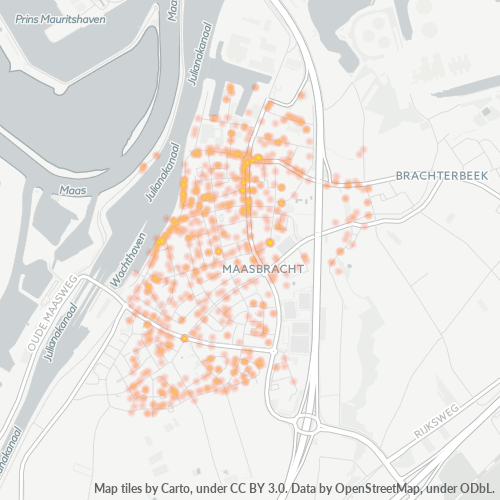 Heatmap voor postcode 6051