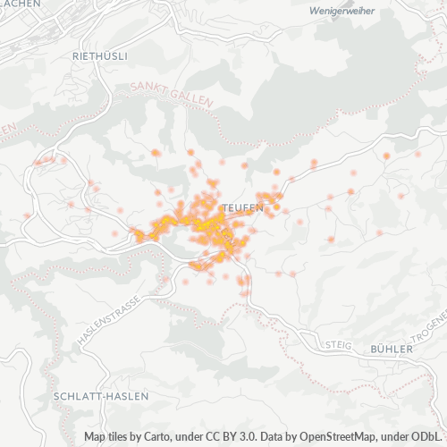 9053 Standortdichte-Heatmap