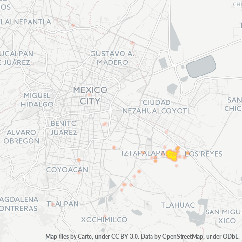 09609 Mapa de calor de densidad empresarial