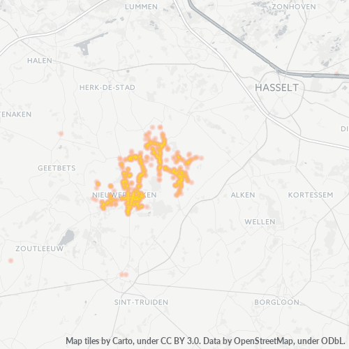 Heatmap voor postcode 3850