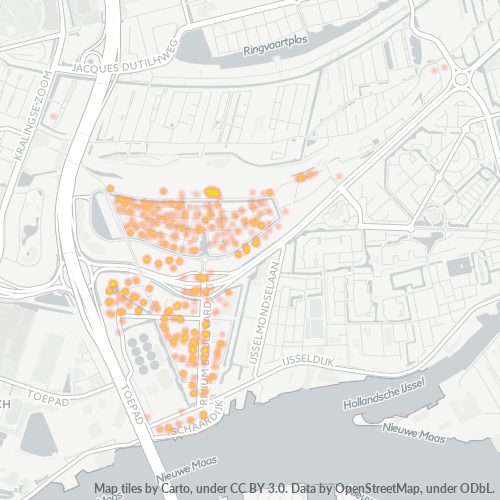 Heatmap voor postcode 2909