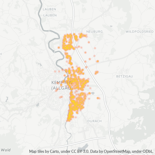 Heatmap für plz 87437