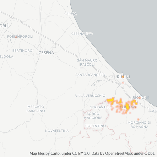 47853 Mappa di concentrazione per la densità di aziende