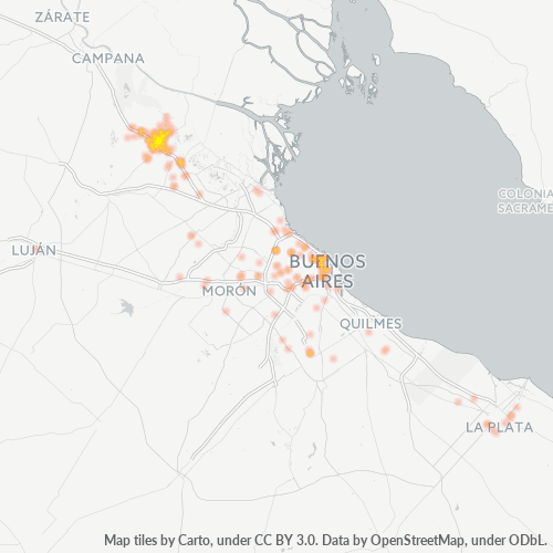 1625 Mapa de calor de densidad empresarial