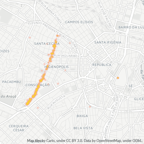 01228-000 Mapa de calor de densidad empresarial