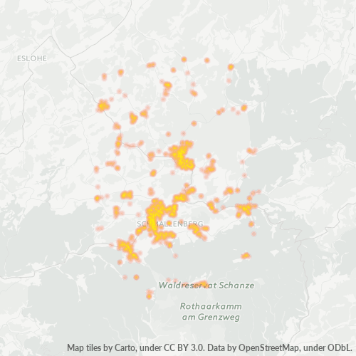 Heatmap für plz 57392