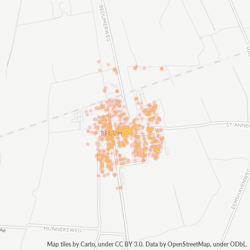 Heatmap voor postcode 9781