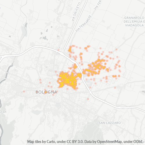40127 Mappa di concentrazione per la densità di aziende