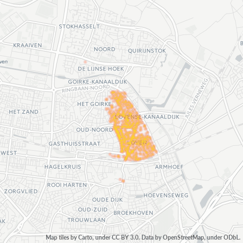 Heatmap voor postcode 5014