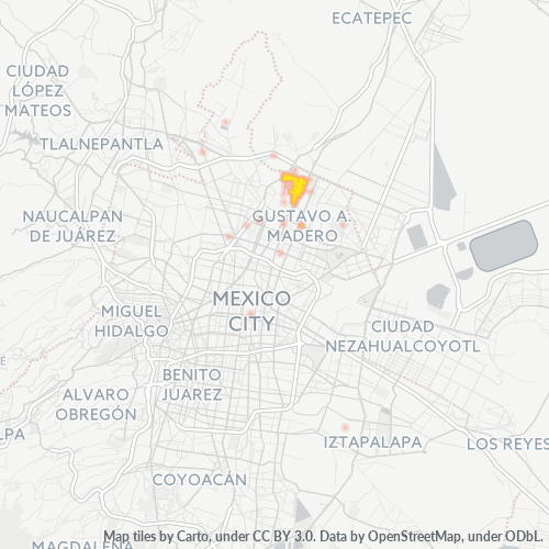 07080 Mapa de calor de densidad empresarial