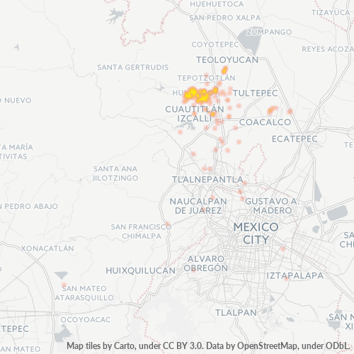 54710 Mapa de calor de densidad empresarial