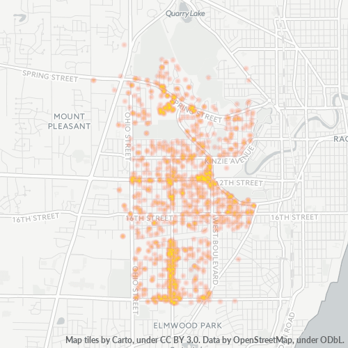 53405 Business Density Heatmap
