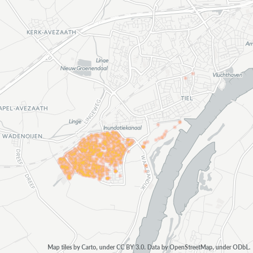 Heatmap voor postcode 4007