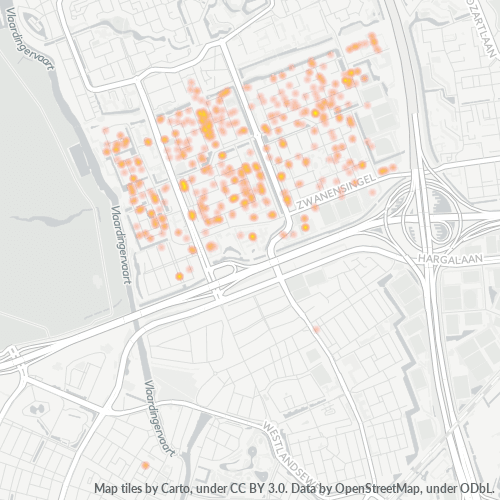 Heatmap voor postcode 3136