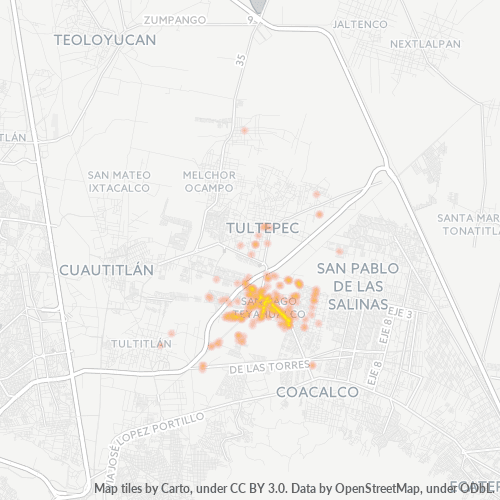 54980 Mapa de calor de densidad empresarial