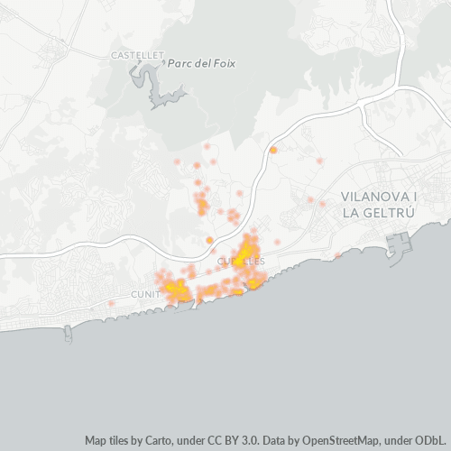 08880 Mapa de calor de densidad empresarial