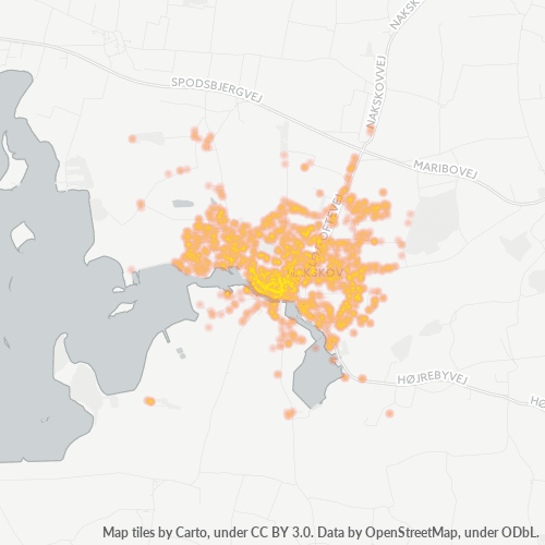 4900 Heatmap over forretningstæthed