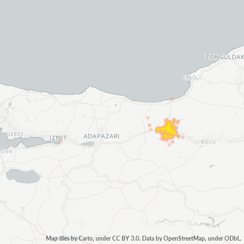 posta kodu 81100 için yoğunluk haritası