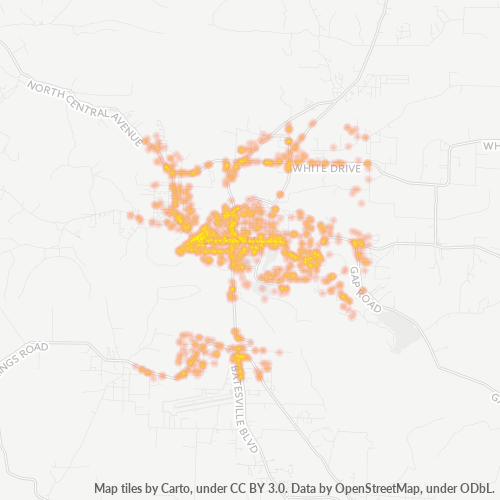 72501 Business Density Heatmap