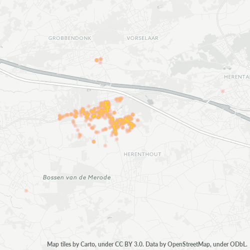 Heatmap voor postcode 2288