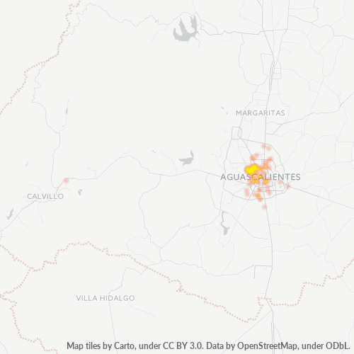 20010 Mapa de calor de densidad empresarial
