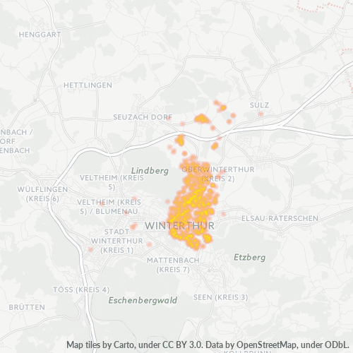 Heatmap für postleitzahl 8404