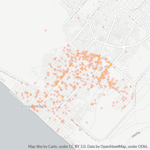 13009 Mapa de calor de densidad empresarial