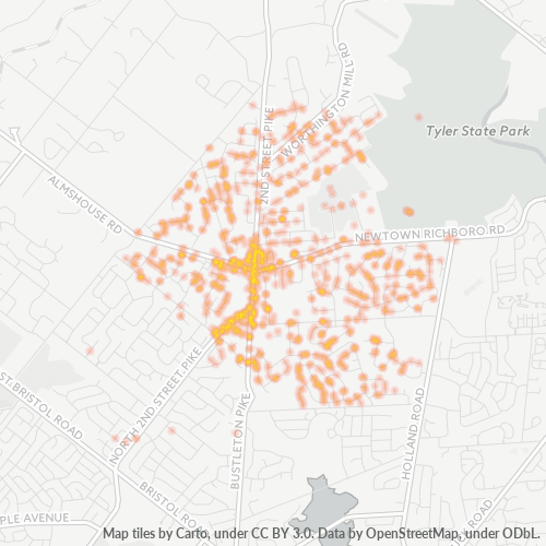 18954 Business Density Heatmap
