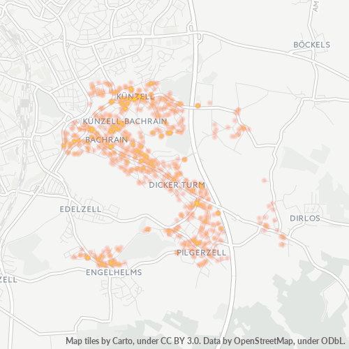 Heatmap für plz 36093