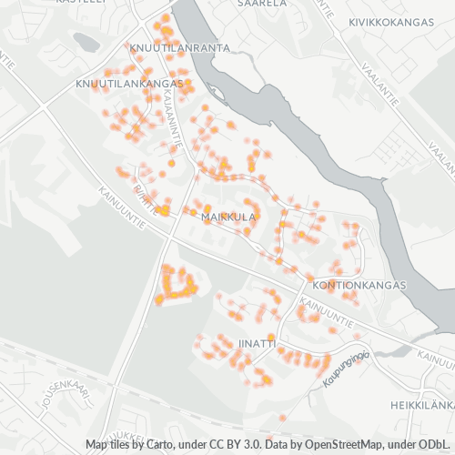 90240 Yritystiheys lämpökarttana