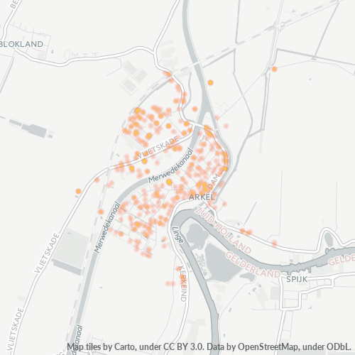 Heatmap voor postcode 4241
