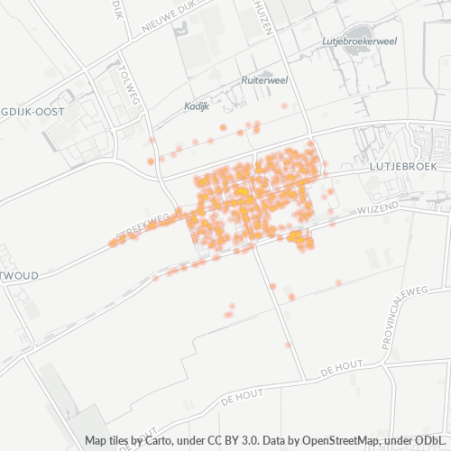 Heatmap voor postcode 1616