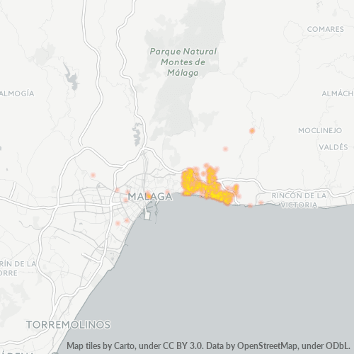 Mapa de calor para código postal 29018