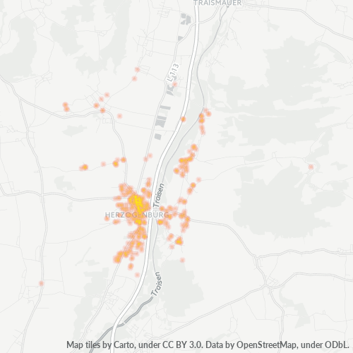 Heatmap für postleitzahl 3130