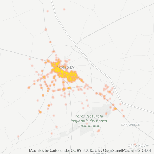 71122 Mappa di concentrazione per la densità di aziende