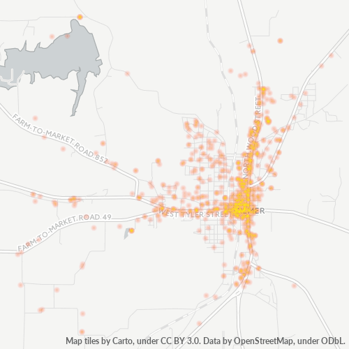 75644 Business Density Heatmap