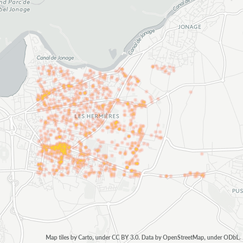 Carte de chaleur pour code postal 69330