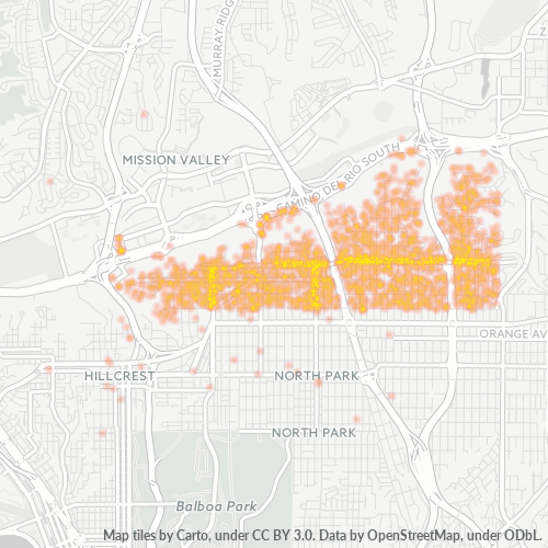 92116 Business Density Heatmap