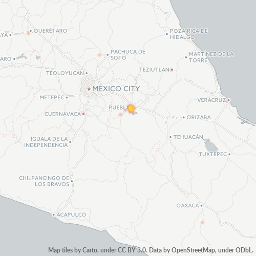 72190 Mapa de calor de densidad empresarial