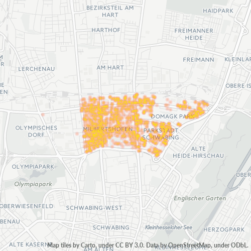 Heatmap für plz 80807