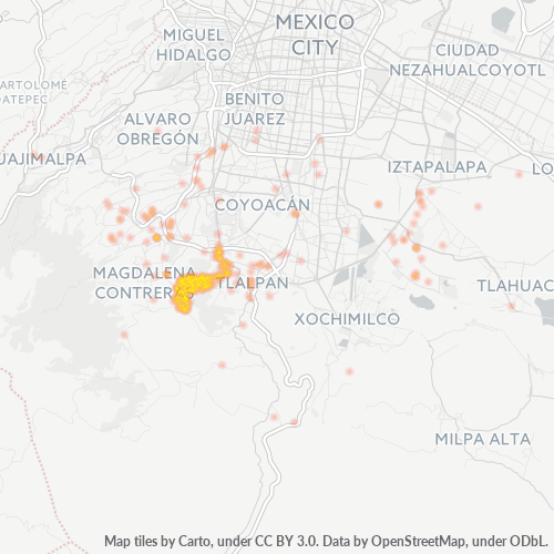 14250 Mapa de calor de densidad empresarial