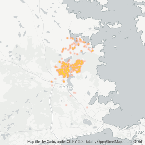 33480 Yritystiheys lämpökarttana