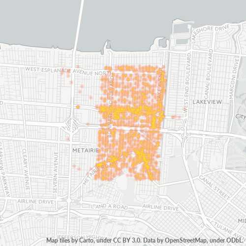 70005 Business Density Heatmap