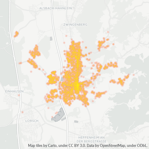 Heatmap für plz 64625