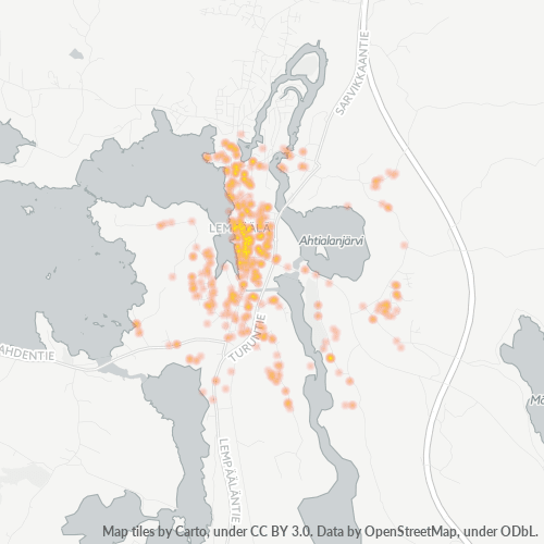 37500 Yritystiheys lämpökarttana